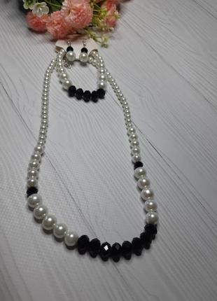 Набор 3в1 ожерелье + браслет + серьги1 фото