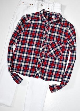 H&amp;m стильная легкая укороченная рубашка1 фото