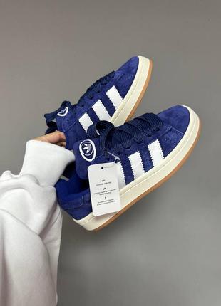 Демисезонные синие кроссовки кеды adidas campus « lucid blue » premium  сині жіночі кросівки adidas campus