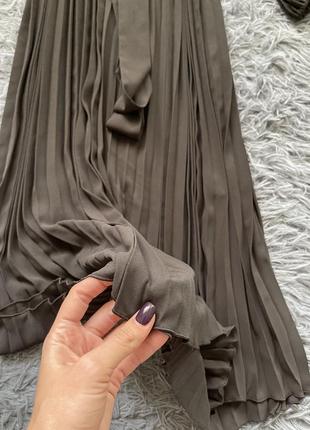 Zara стильна довга сукня плаття пліссе із свіжих колекцій5 фото
