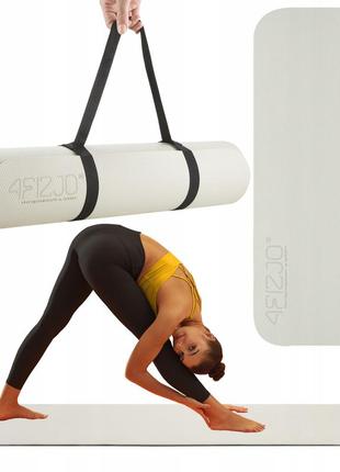 Килимок (мат) спортивний 4fizjo tpe 180 x 60 x 0.6 см для йоги та фітнесу 4fj0376 grey/black