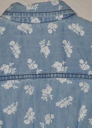 Фирменное платье из тонкой джинсы в цветы4 фото