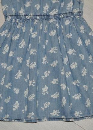 Фирменное платье из тонкой джинсы в цветы6 фото