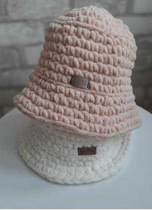 Тепла плюшева жіноча шапка панама капелюх тренд сезону
