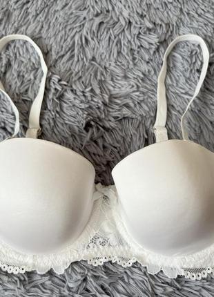 Білий бюстгальтер балконет h&m