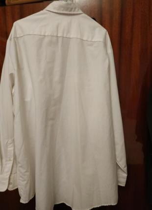 Белая мужская рубашка очень большого размера, батал. с рукавом2 фото