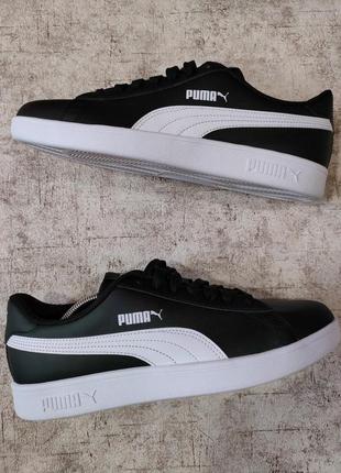 Кроссовки puma&nbsp;smash v2 l оригинал пума кеды кожаные черные демисезонные