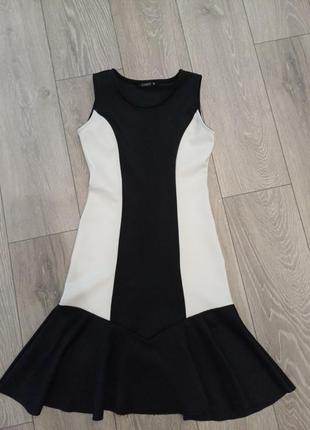 Платье женское, черно-белое.2 фото
