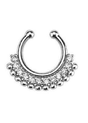 Изящный и модный септум-обманка в нос, пирсинг-обманка, кликер, серьга без прокола, септум