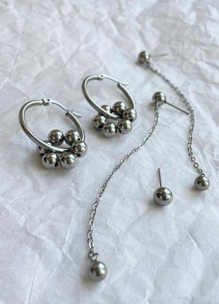 Комплект пʼять сережок