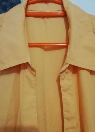 Рубашка женская мужская свободная короткий рукав оранжевая2 фото