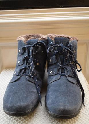 Замшевые зимние ботинки полусапоги hotter р. 8 р. 42 27 см ботильоны4 фото