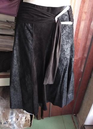 Шикарная  моднейшая ассиметричная юбка 46-48 размера из ткани под замш