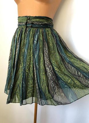 Вінтаж laura ashley шовкова спідниця пишна зелена шовк 80ті 90ті