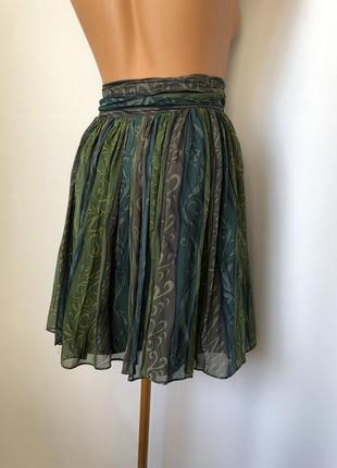 Винтаж laura ashley шелковая юбка пышная зеленый шелк 80ти 90ти2 фото