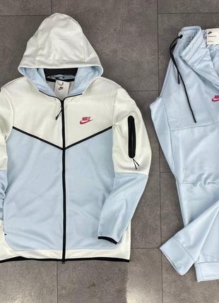 Трендовий преміум костюм чоловічий в стилі найк nike tech fleece осінній якісний