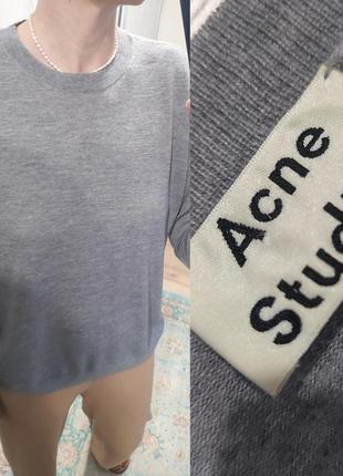 Сірий, вовняний светр,полувер, джемпер від acne studios