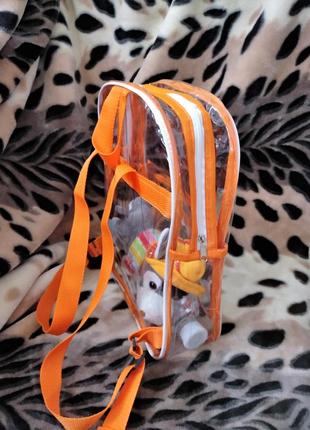 Прозрачный рюкзак nika torri оранжевый5 фото