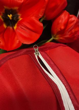 Комбинированная сумка из пвх + спанбонд в роддом в размерах от nika torri красный, l(50*32*23)2 фото