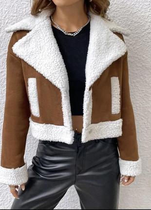 Тепла дублянка на баранчику 5 кольорів дублянка баранчик7 фото