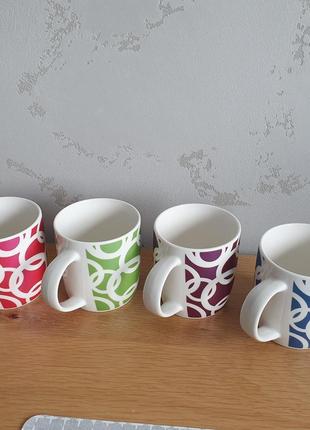 Набор чашек. кольорові якісні кружки для кави/чай 4шт wellberg1 фото