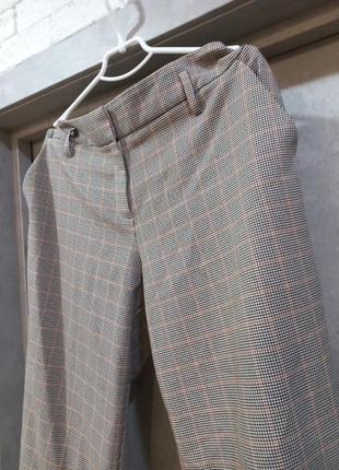 Красивые, стильные брюки широкие, укороченные, кюлоты в клетку2 фото