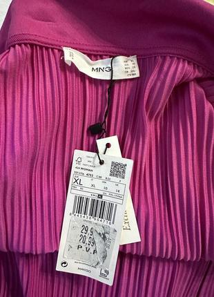 Платье mango розовое фуксия миди с длинным рукавом на поясе xl4 фото