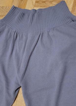 Шерстяные трикотажные брюки бриджи серо- сиреневого цвета5 фото