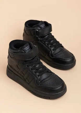 Ботинки для мальчиков r3202-1 черные хайтопы