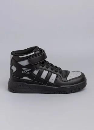 Ботинки для мальчиков r3202-5 черные серые хайтопы8 фото