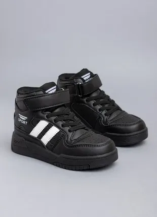 Ботинки для мальчиков s2202-2 черные хайтопы5 фото