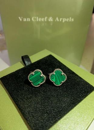 Серьги ван клиф, серебро 925