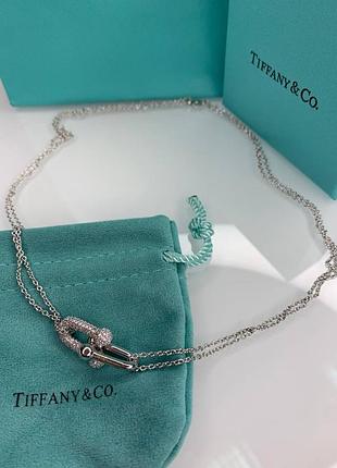 Тиффани брендовая подвеска с кулоном в посеребрённая