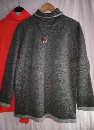 Суперм'який светр,туніка,kidmohair, ангора в складі, 44-56разів, claire