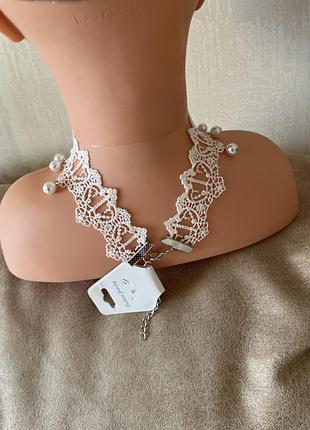 Біле оригінальне готичне кольє комір з мережива. вікторіанський стиль готика панк...