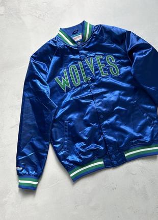 Бомбер mitchell & ness hardwood classic wolves чоловічий m3 фото