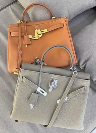 Кожаная сумка в стиле hermes kelly 32х22х12 премиум