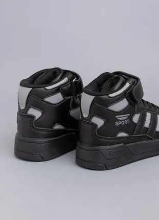 Ботинки для мальчиков s2202-5 черные серые хайтопы8 фото