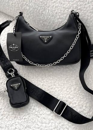 Женская сумка prada mini black