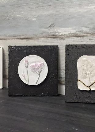 Картина интерьерная декор ботаническое панно гипс