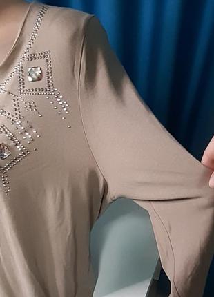 Блузка блуза кофточка с длинным рукавом из натуральной ткани вискоза р 506 фото