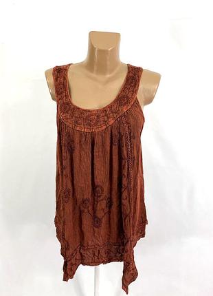 Футболка туніка вінтажна couleurs du morde, india, viscose