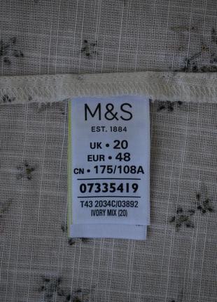 Блуза в цветочек marks & spencer, хлопок, большой размер6 фото