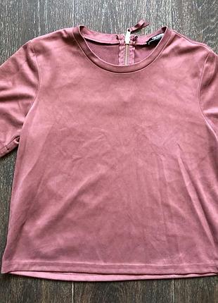 Замшевая футболка топ