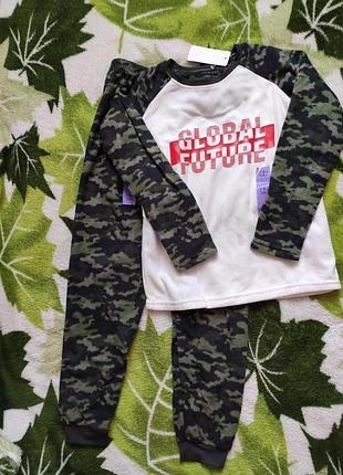 Детская теплая пижама для мальчика р.7-8, 9-10 primark