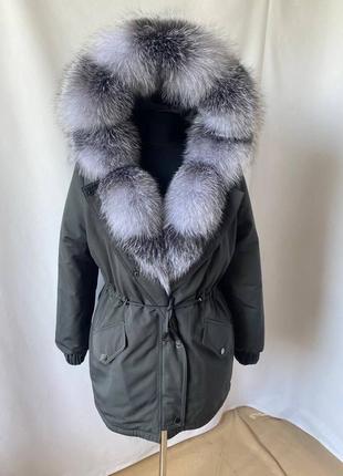 Парка з натуральним трендовим хутром bluefrost блюфрост
