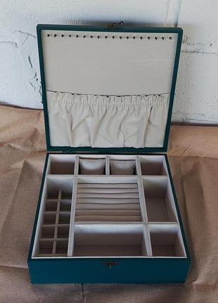 Шкатулка для украшений | "aqua-beige" | tm wooden organizer5 фото