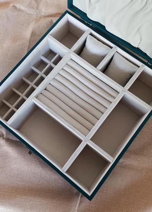 Шкатулка для украшений | "aqua-beige" | tm wooden organizer7 фото