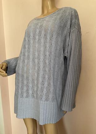 Нежный ажурный свитер- блузон- батал/44-48/brend etam4 фото