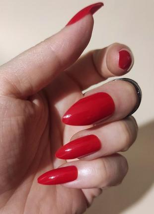 Накладные ногти с клеем и скотчем "gloss red"